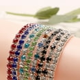 thumbnail image 5 of AYYUFE 11PCS Luxury Women Single Row Full Rhinestone Inlaid Bracelet Elastic Bangle Jewelry,Blue, 5 of 8