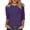 Dark Purple, variant on ’s Autumn 3/4 Sleeve Button Front Knit Top for – Cozy Round Neck Casual T Shirt Style Womens under Shirts Short Sleeves Packs Neck Tee Shirt Tech Sleeve Women's T Shirts Casual Women Solid