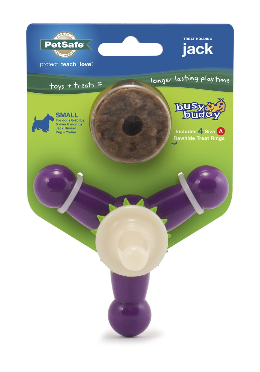 PetSafe Busy Buddy Jack for Tough Dog Chewers Includes Treat Rings Small Walmart
