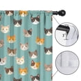 thumbnail image 4 of Blackout Kids Curtains,Multicolor Cat Head Teal Pattern Children's Insulated Curtains Set Of 2,Bedroom Essentials,Toddler Room Decor 42"x63", 4 of 5