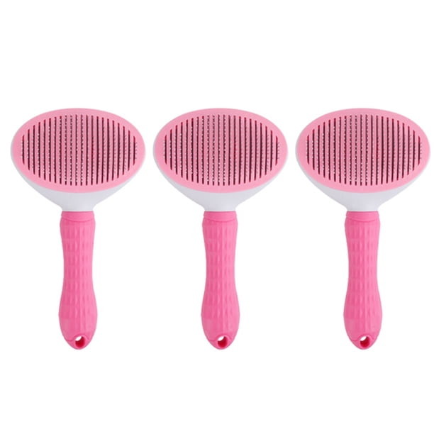 Peine para Quitar el Pelo de Mascotas con Autolimpieza, Cepillo para Gatos, Peine para Quitar el Pelo de Mascotas, Cepillo de Aseo, Peine Rosa