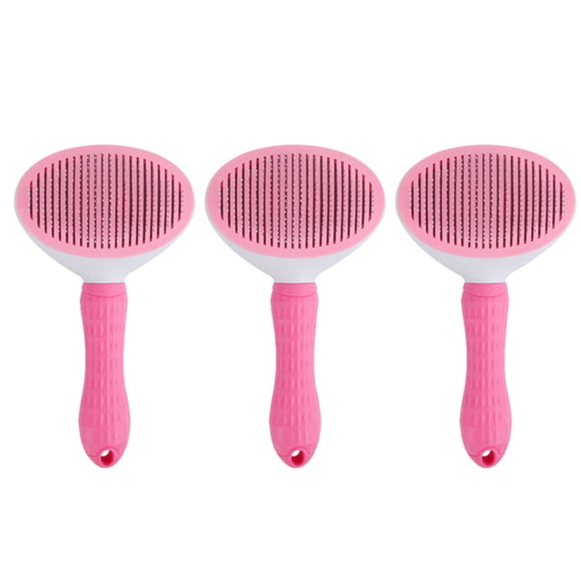 Peine para Quitar el Pelo de Mascotas con Autolimpieza, Cepillo para Gatos, Peine para Quitar el Pelo de Mascotas, Cepillo de Aseo, Peine Rosa