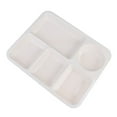 thumbnail image 3 of Plastic Separating Dish Divided Compartments Plate Anti-fall Rice Tray Practical Tableware for Home (Beige), 3 of 6
