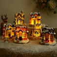 thumbnail image 4 of Resin Christmas Scene Houses  LED Lighted Christmas Village Houses with Warm Light  Christmas Ornament for Desktop Decor  Button battery(included) 3.54*2.95*4.3Inch, 4 of 6