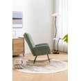 thumbnail image 3 of Rocking Chair, Nursery Rocking Chair, Teddy Upholstered Glider Rocker with High Backrests and Armrests, Modern Accent Chair for Living room, Bedroom, Balcony, Green., 3 of 8