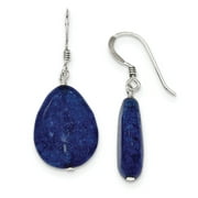 Sterling Silver Small Dyed Lapis Dark Blue Tear Drop Earrings QE7642