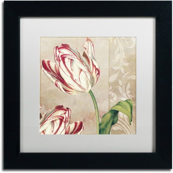 Trademark Fine Art "Peppermint Tulips I" Canvas Art by Color Bakery White Matte, Black Frame