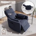 thumbnail image 7 of Vineego 360°Swivel Rocker Recliner Chair Armrest-Style Massage Recliner with Comfy High Back for Living Room,Loop Yarn Blue, 7 of 7