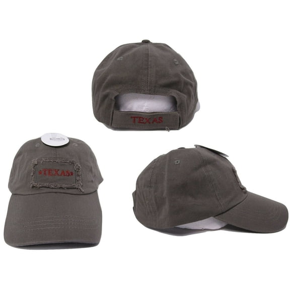 State of Texas PATCH OLIVE Drab BROWN Washed Distressed Embroidered Cap Hat