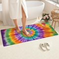 thumbnail image 4 of Colorful Rainbow Tie Dye Spiral Pattern Bathroom Rugs Mat,Non Slip Microfiber Bathroom Rug,Rubber Backing,Soft Bathroom Mats for Bathroom Floor,Tub and Shower,60x24in(150x60cm), 4 of 5