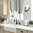 thumbnail image 5 of Teal Blue Striped Balloon Curtains for Living Room/French Door, Farmhouse Stripes Modern Abstract Art Tie Up Curtains 63 Inch Length Energy Saving Kitchen Curtains Shades for Windows 42"x63", 5 of 8