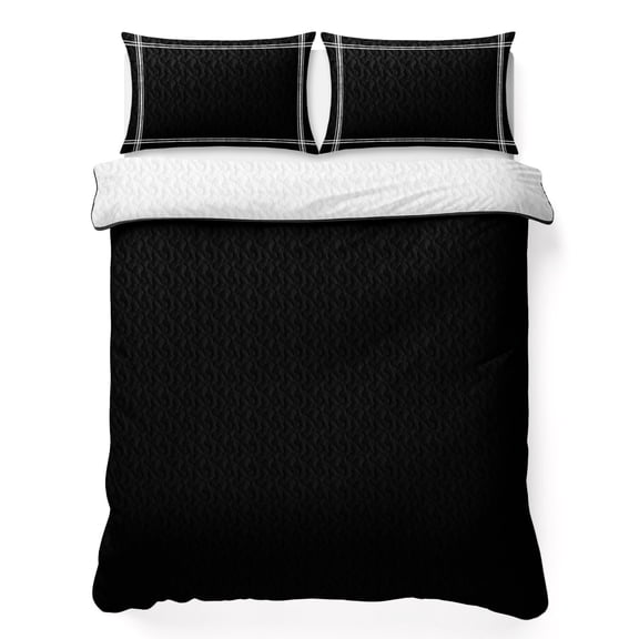 Twin XL Quilt Set, Black Lightweight Quilt Sets Summer Comforter Coverlets with 2 Pillow Shams, Solid Color Breathable 3 Piece Bedding Set for All Seasons