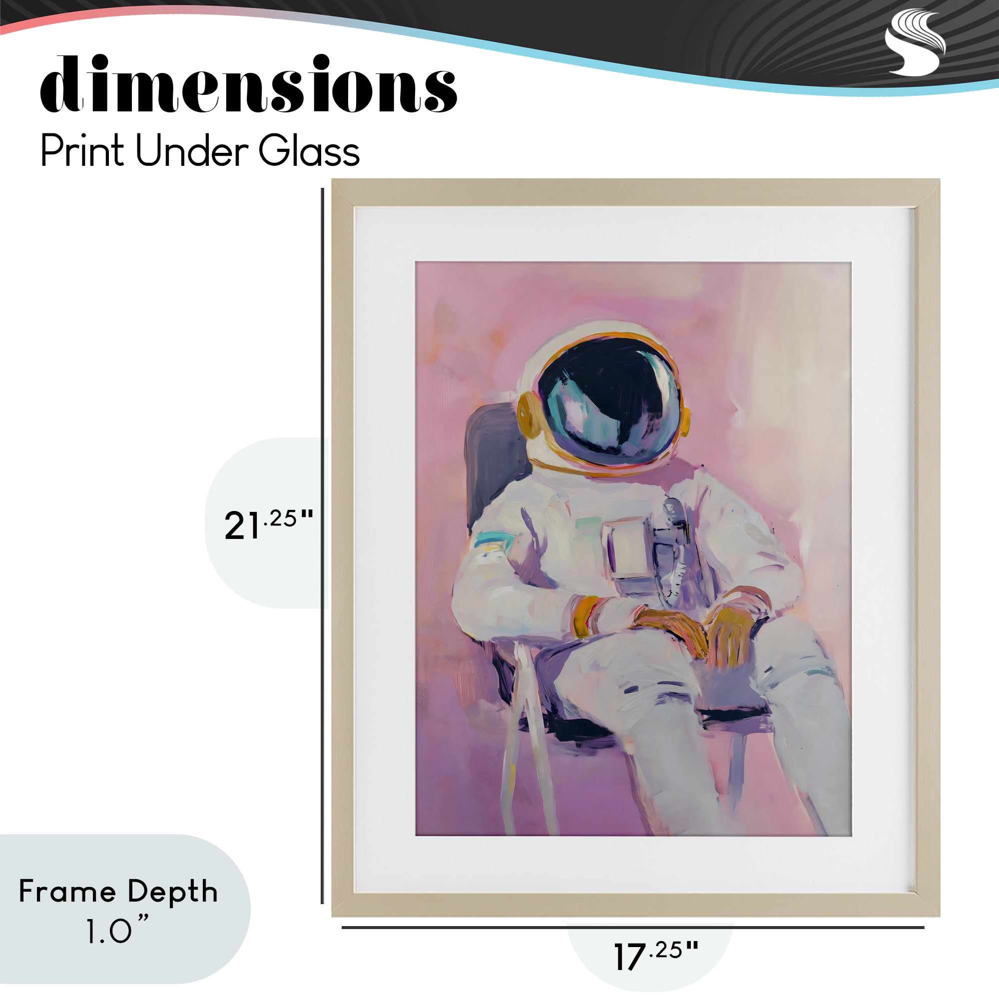 Stupell Industries Resting Astronaut on Chair Birch Framed Print Under Glass, design by The Prints Vibe