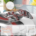 thumbnail image 3 of Grey Geometric Bedding 3 Piece Duvet Cover Set Twin Size, Modern Abstract Black White Red Striped Soft Microfiber Comforter Cover with Zipper Closure & Pillowcases, FadeResistant Quilt Cover, 3 of 9