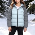 thumbnail image 6 of ATOGUTA Girl Puffer Winter Coats Winter Coat School Snow Play Travel Kids Warm Hooded Parka With Bag Light Blue, 6 of 7