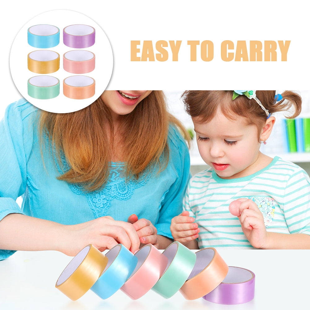 AURARMLET 18 Rolls Scrapbook Tape with Strong Adhesive, Assorted Colors for School, Office, and Crafting Use