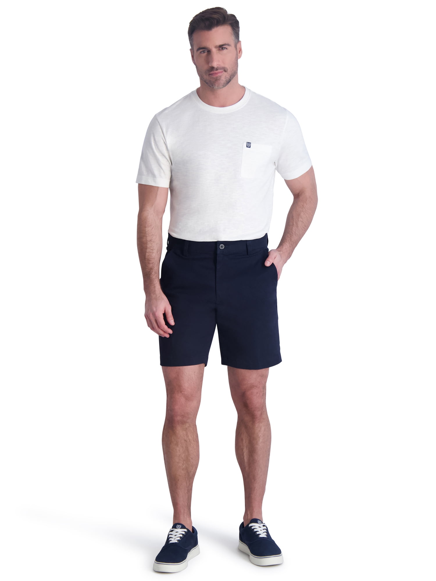 Chaps Men’s 8” Flat Front Stretch Twill Shorts, Sizes 30-42