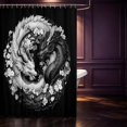 thumbnail image 2 of Manfei Fantasy Dragon Animals Shower Curtain 72Wx72L,Gothic Flower Bathroom Curtain,Black Gray, 2 of 5