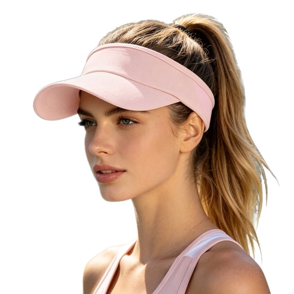 Shadoumai Sun Visor Hat for Women & Men – 3.2" Extended Brim, UPF 80 , Quick-Dry Sports Hat, Adjustable Fit, Running, Tennis, Golf