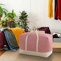 Thickened Coarse Linen Clothing Quilt Storage Bag, Washable Soft Moving Storage Box, Breathable, Foldable Design for Organizing Clothes and Bedding