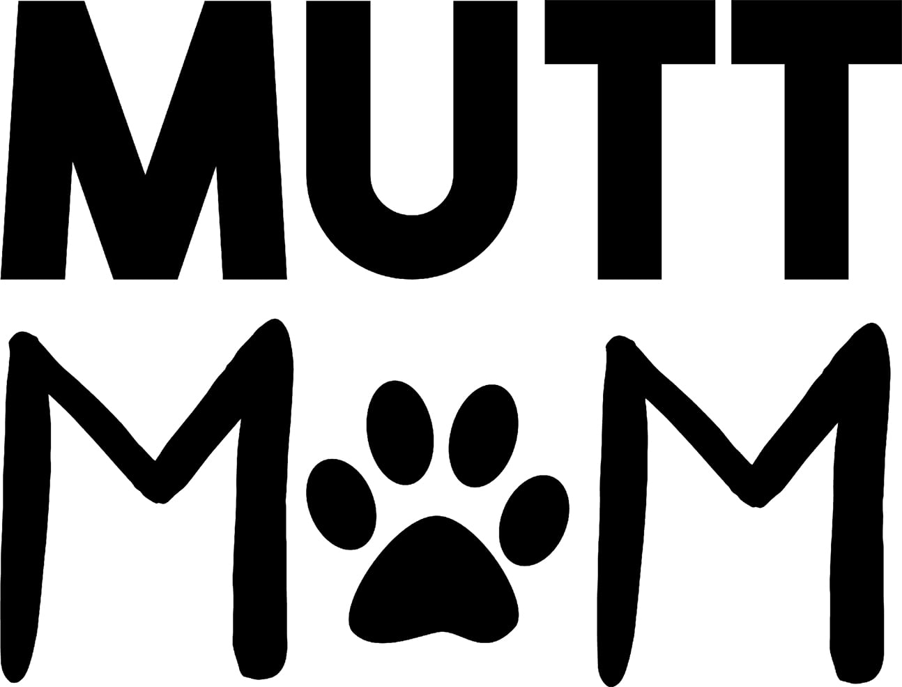 Mutt Mom Paw Print Dog Love Wall Decals for Walls Peel and Stick wall