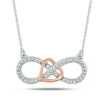 Cali Trove Diamond Infinity Heart Necklace | 18KT Gold Vermeil on 925 Sterling Silver 1/20 Ct Natural Diamond Necklace