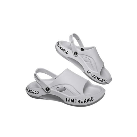 

Lacyhop Mens Beach Shoes Waterproof Summer Sandals Open Toe Slide Sandal Pool Lightweight Walking Shoe Soft Slip On White 9