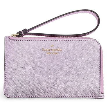 Kate Spade New York Women's Lucy Metallic Small L-Zip Wristlet (Quartz Pink)