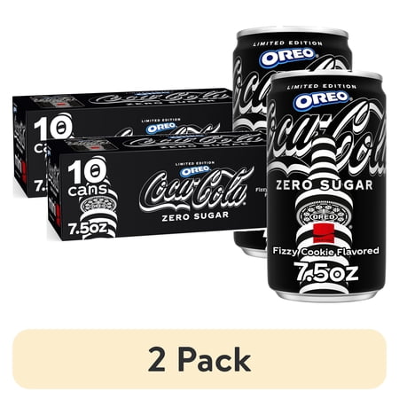 (2 pack) Coca-Cola Zero Sugar OREO Limited Edition Soda Pop Fridge Pack Mini Cans, 7.5 fl oz, 10 Pack
