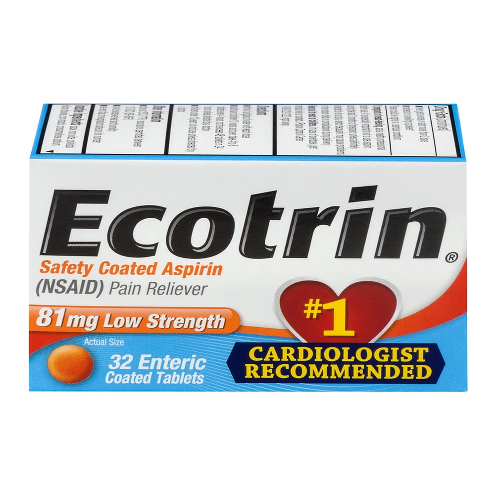 Ecotrin Safety Coated Aspirin Tablets Low Strength 32 CT