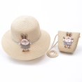 thumbnail image 1 of Conjunto de sombrero de paja informal y bolso de mano para niña y bebé, bolsas de sombrero flexible para playa, viaje al aire libre, gorra de Sol de flores, Panamá, 1 of 4