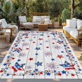 thumbnail image 2 of Independence Day Outdoor Rug for Patio/Deck/Porch, Non-Slip Large Area Rug 5 x 8 Ft, Red Blue Star Firework Wooden Grain Indoor Outdoor Rugs Washable Area Rugs, Reversible Camping Rug Carpet Runner, 2 of 8