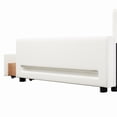 thumbnail image 5 of Euroco Upholstered Twin Size Platform Bed with LED Light and USB Ports, 2 Drawers, White, 5 of 12