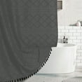 thumbnail image 5 of ajkijo Bohemian Solid Color Polyester Shower Curtain with Waterproof Design, Elegant Bathroom Decor Gray, 5 of 6