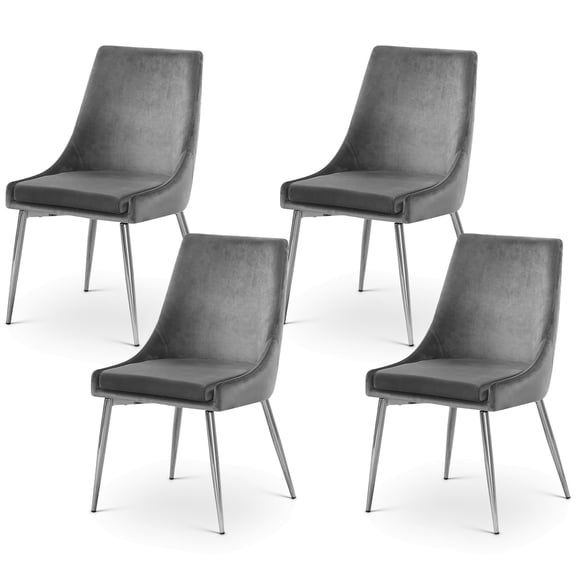 Meridian Furniture Karina Grey Velvet Dining Chair (Set of 4)