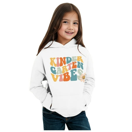 

Kids Boys Girls Autumn WInter School Season Kindergarten Letter Printed Long Sleeve Hoodie Warm and Comfortable Tops Children s Clothing Winter Clothes for Teen Girls 2ne1 Sweater Comfy Blanket Hoodie