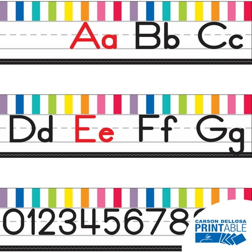 just teach manuscript alphabet line printable bulletin board set grade pk 2 walmart com