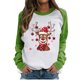 thumbnail image 1 of Moda mujer estampado o-cuello pulóver Tops manga larga cómoda blusa sudadera Fridja FKASFK790, 1 of 4