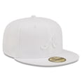 thumbnail image 3 of Men's New Era Atlanta Braves White on White 59FIFTY Fitted Hat, 3 of 4