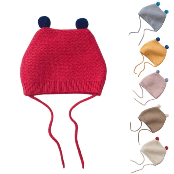 Aofany Toddler Girl Lovely Flounce Knit Hats Baby Bonnets Newborn Baby Hats Ultra Soft Adjustable Hats