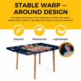 thumbnail image 4 of Navy Blue Gingerbread Christmas Table Cloths for 4 Foot Rectangle Tables, Xmas Tree Gift House Star Patio Waterproof Elastic Fitted Tablecloths, Washable Rectangular Table Cover for Camping, 4 of 8
