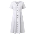 thumbnail image 2 of White Dresses Womens Dress Summer Long Dresses With Pockets Formal Dresses for Women, 2 of 5