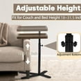 thumbnail image 3 of MINGYI Walnut Adjustable Height C Shaped Side Table , 360° Swivel C Shaped End Table with Metal Base, Small TV Tray for Living Room(Brown), 3 of 10