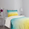 thumbnail image 3 of Ambesonne Yellow and Blue Quilted Bedspread Set 2 Pcs, Dreamy Beach, Twin Size, Sky Blue Yellow, 3 of 5