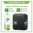 thumbnail image 4 of Amplificateur Vocal 5 W 2200 mAh Haut-Parleurs Vocaux Portatifs Multifonctions avec Microphone pour Enseignant Guide Touristique Réunion de Discours, 4 of 6