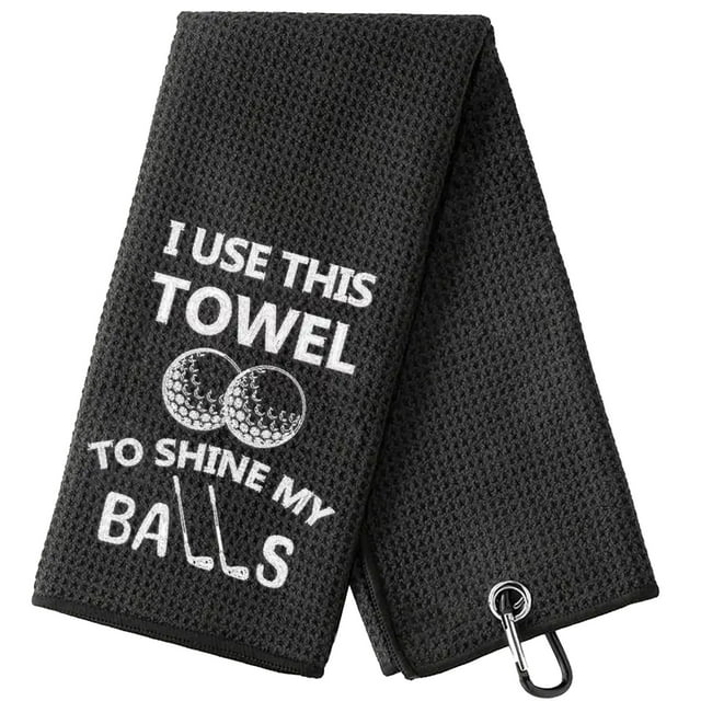 B-441 Golf Towel Ultra Fine Fiber Material Portable With Climbing Buckle Fast Drying Strong Stain Removal #FO0W6