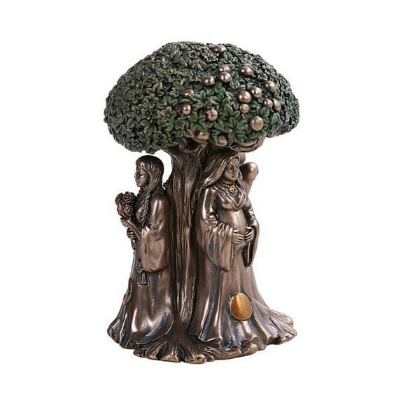 Pacific Giftware PT Triple Maiden Mother Crone Moon Goddess Under Tree of Life Cast Bronze Resin Figurine