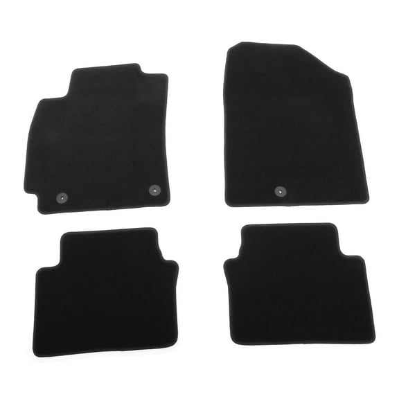 Ikon Motorsports Nylon Car Floor Mats Compatible with 2019-2021 Hyundai Veloster, OE Fitment Style Black Driver Passenger Car Carpets, Front Rear 4PCS Full Set