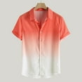 thumbnail image 2 of TAIAOJING Men's Dress Shirts Loose Blouse Breathable Short Sleeve Turn-Down Collar Gradien Homme Blouse Shirt, 2 of 6
