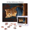 thumbnail image 6 of 500 PCS Cute Kittens & Blueberries Wooden Jigsaw Puzzles 500 Pieces,Unique And Beautiful Design,Featuring Beautiful And Vibrant Illustrations Depicting A Cat Eating Blueberries,For Cat Lovers Gift, 6 of 6